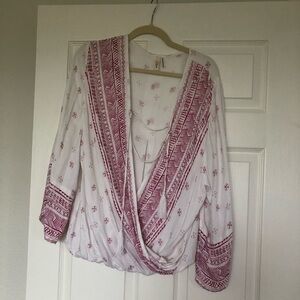 Chaps White Top with Pink Accents